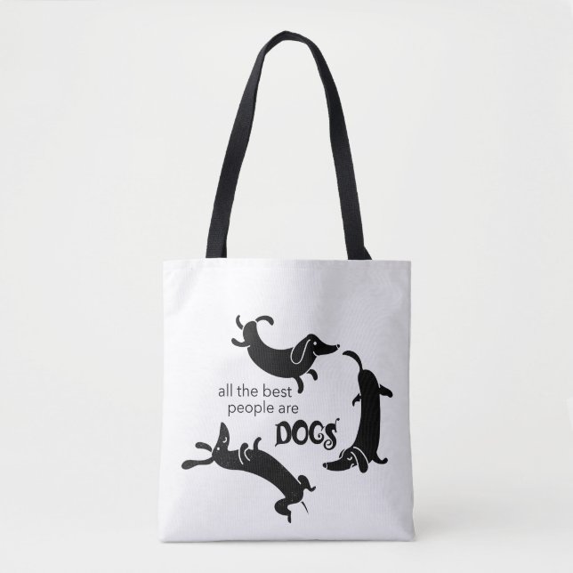 Cute and Funny Dog Lover Tote Bag (Front)