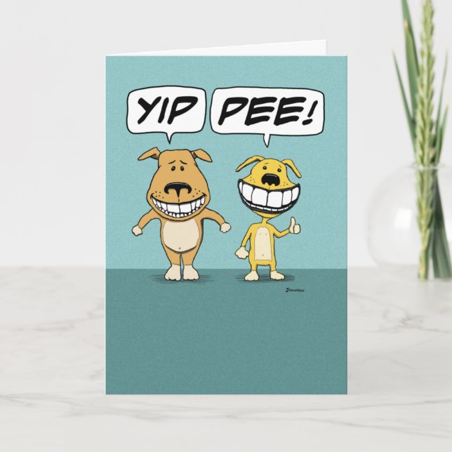 Cute and Funny Dogs Saying Congratulations Card (Front)