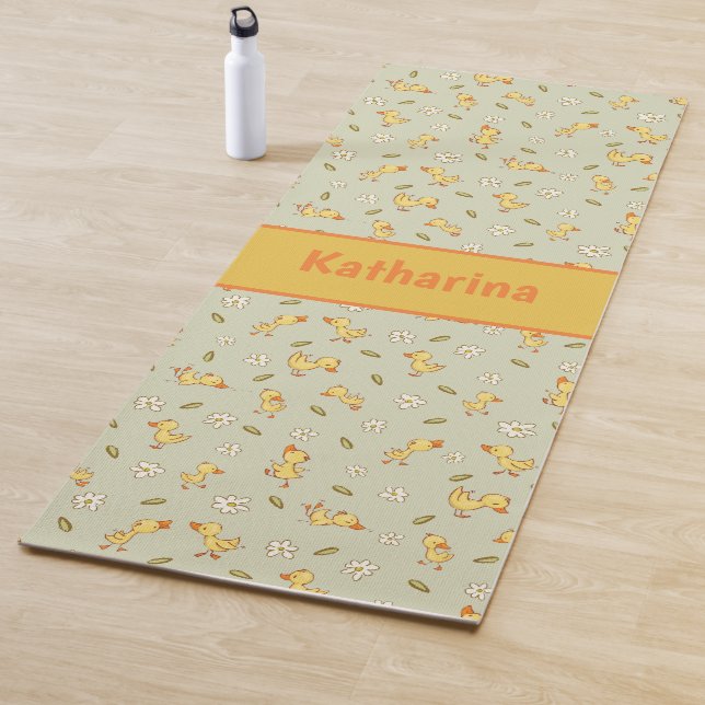 Cute And Funny Ducklings Kids Yoga Mat (In Situ)