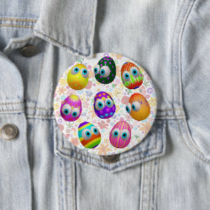 Cute and Funny Easter Eggs Cartoon 10 Cm Round Badge