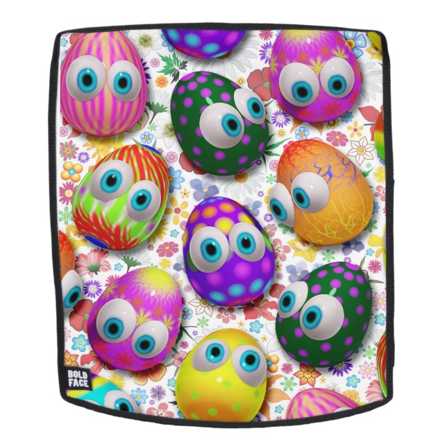 Cute and Funny Easter Eggs Cartoon Backpack (Removable Face)