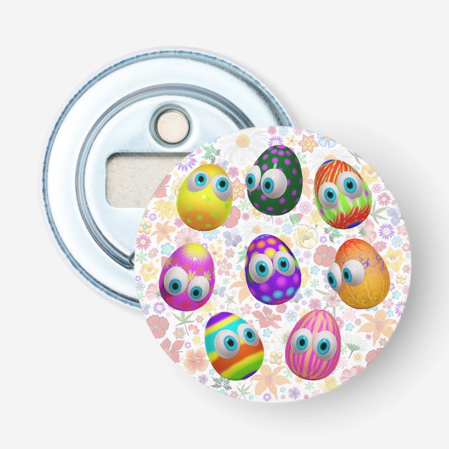 Cute and Funny Easter Eggs Cartoon Bottle Opener (Front)