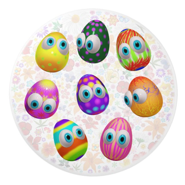 Cute and Funny Easter Eggs Cartoon Ceramic Knob (Front)