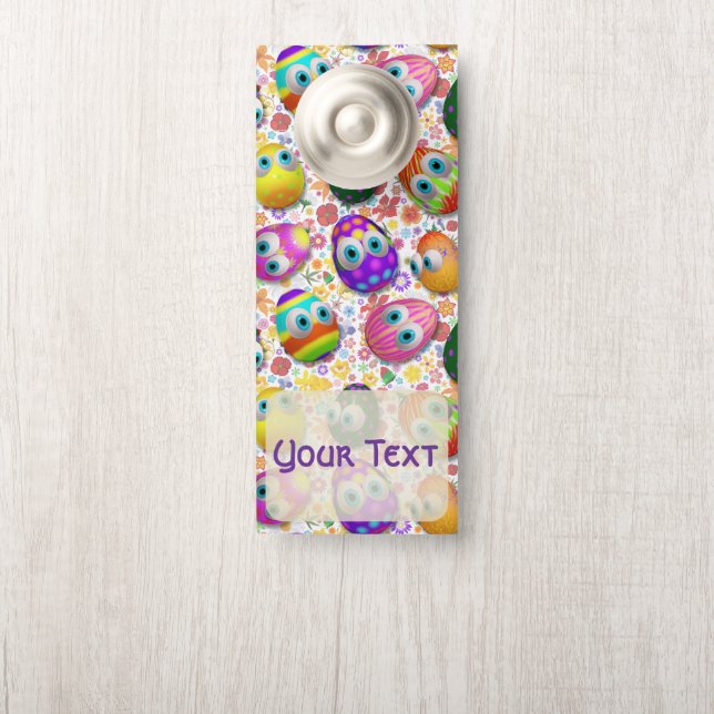 Cute and Funny Easter Eggs Cartoon Door Hanger (On Knob)