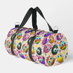 Cute and Funny Easter Eggs Cartoon Duffle Bag