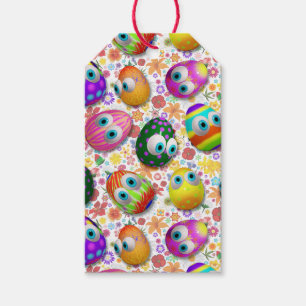 Cute and Funny Easter Eggs Cartoon Gift Tags