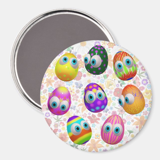 Cute and Funny Easter Eggs Cartoon Magnet (Front/Back)