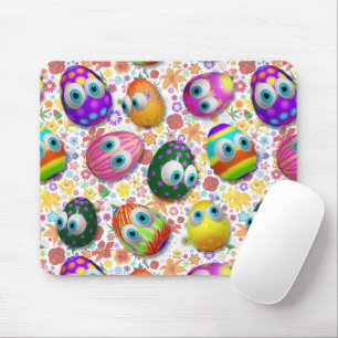 Cute and Funny Easter Eggs Cartoon Mouse Mat