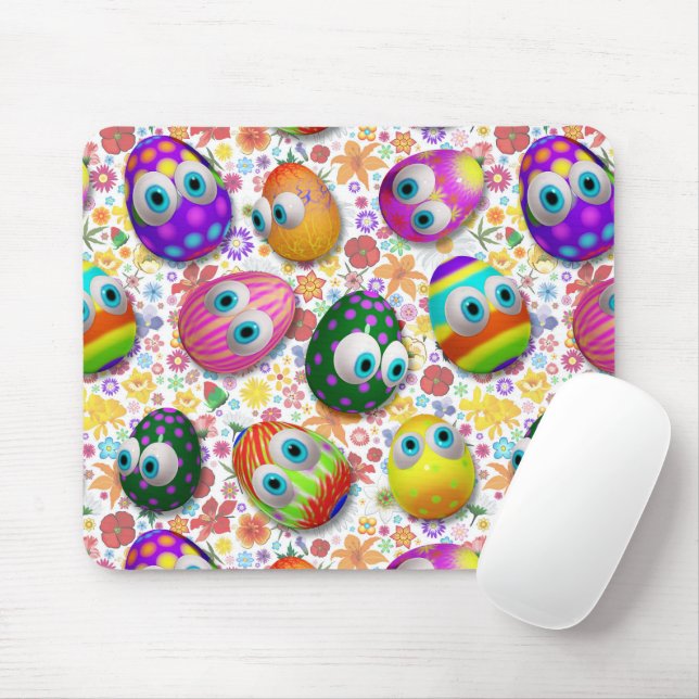 Cute and Funny Easter Eggs Cartoon Mouse Mat (With Mouse)