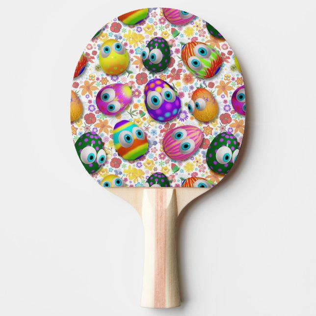 Cute and Funny Easter Eggs Cartoon Ping Pong Paddle (Front)