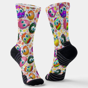 Cute and Funny Easter Eggs Cartoon Socks
