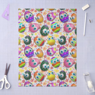 Cute and Funny Easter Eggs Cartoon Tissue Paper