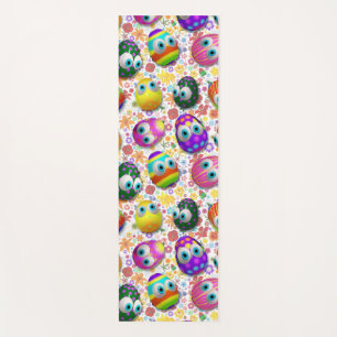 Cute and Funny Easter Eggs Cartoon Yoga Mat