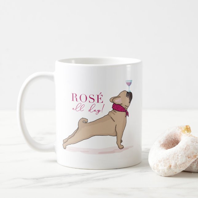 Cute and Funny French Bulldog Mug (With Donut)