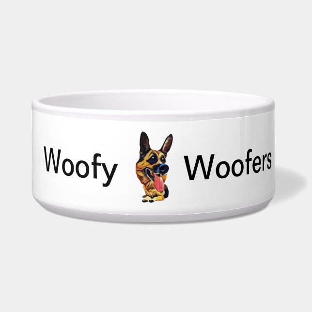 Cute and Funny German Shepherd Dog Bowl (Front)