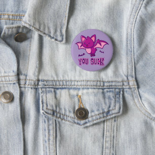 Cute and Funny Halloween Vampire Bats You Suck 6 Cm Round Badge