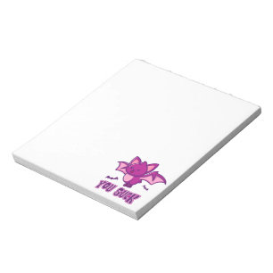 Cute and Funny Halloween Vampire Bats You Suck Notepad