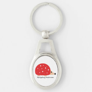 Cute and Funny Hedgehog Mushroom Key Ring