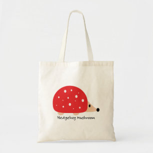 Cute and Funny Hedgehog Mushroom Tote Bag
