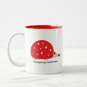 Cute and Funny Hedgehog Mushroom Two-Tone Coffee Mug
