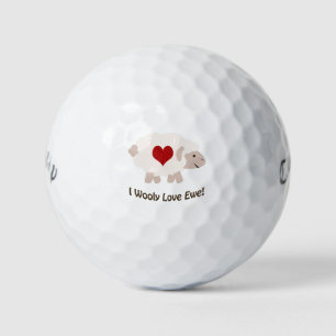 Cute and Funny I Wooly Love Ewe Golf Balls