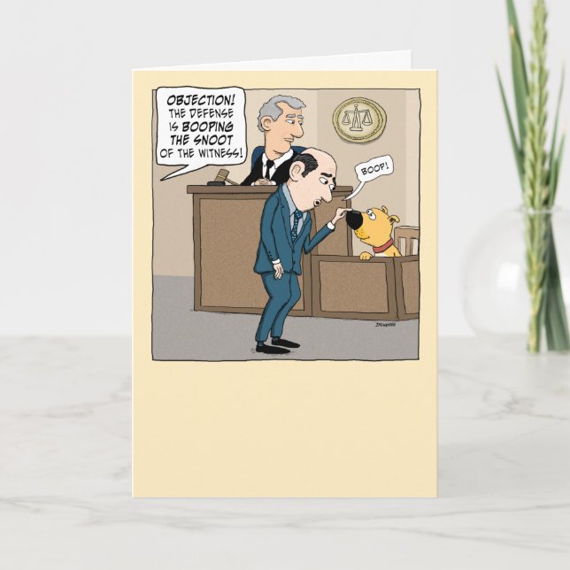 Cute and Funny Lawyer Boops Dog's Snoot Birthday Card (Front)