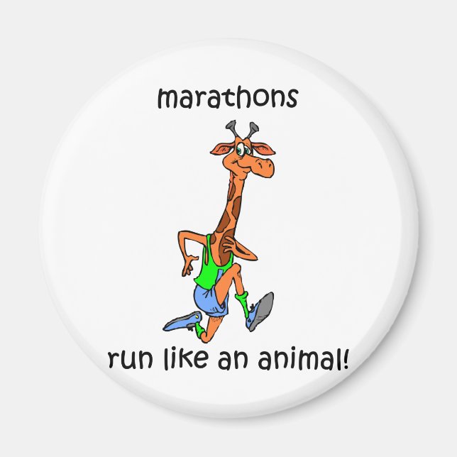 Cute and funny marathon magnet (Front)