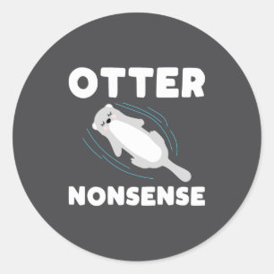 Cute And Funny Otter  Classic Round Sticker