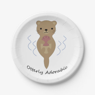 Cute and Funny Otterly Adorable Otter Paper Plate