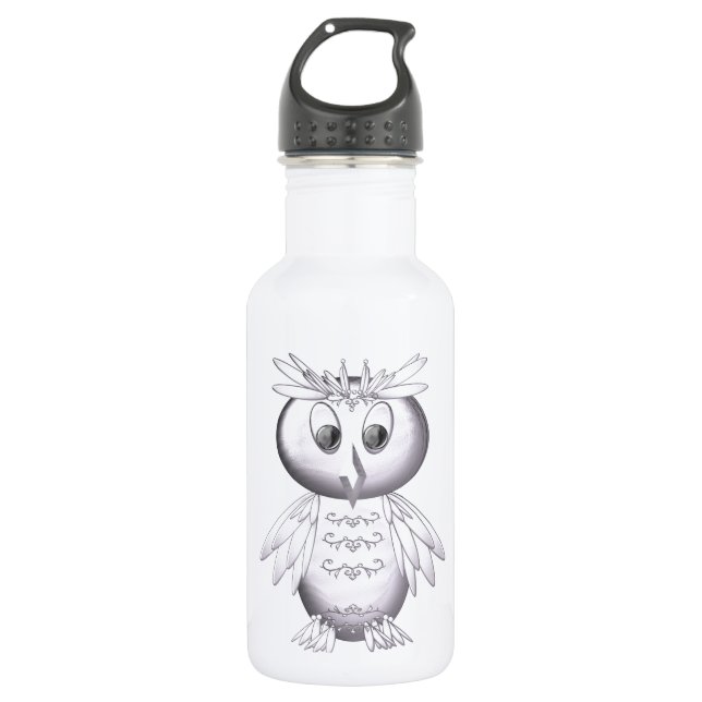 cute and funny owl pattern 532 ml water bottle (Front)