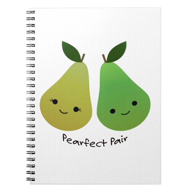 Cute and Funny Pearfect Pair Pears Notebook (Front)