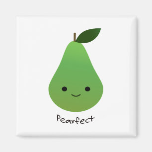 Cute and Funny Pearfect Pear Magnet