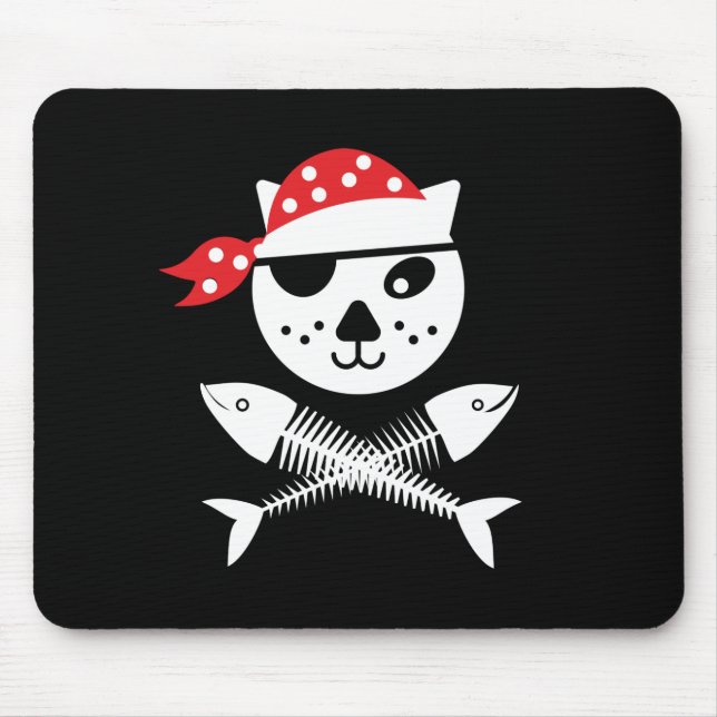 Cute And Funny Pirate Kids Cat Mouse Mat (Front)