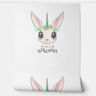 cute and funny rabbit unicorn wallpaper