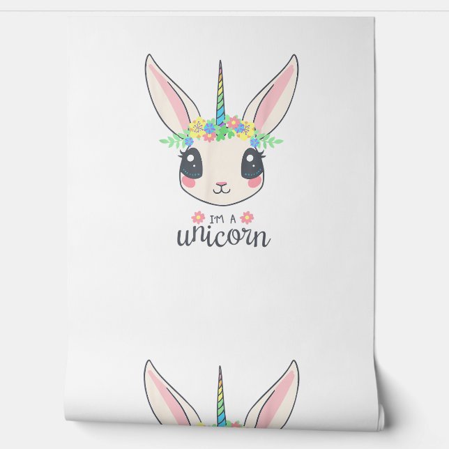 cute and funny rabbit unicorn  wallpaper (Unrolling)