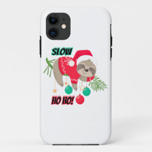 Cute and Funny Santa's Sloth Slow Ho Ho iPhone 11 Case