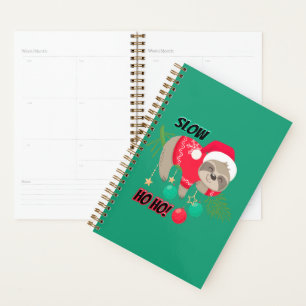 Cute and Funny Santa's Sloth Slow Ho Ho Planner