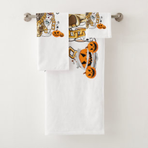Cute and Funny Spooky Evil Cats Bath Towel Set