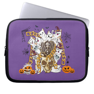 Cute and Funny Spooky Evil Cats Laptop Sleeve