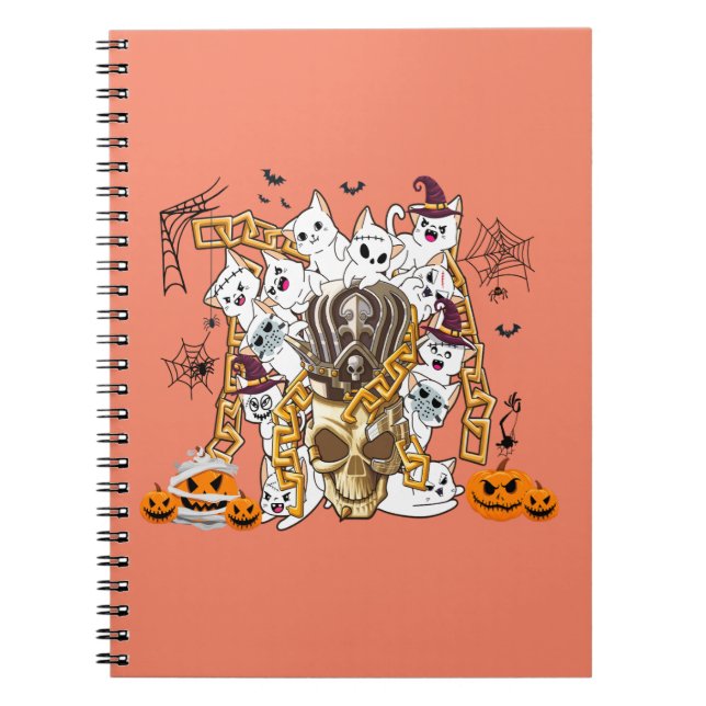 Cute and Funny Spooky Evil Cats Notebook (Front)
