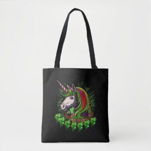 Cute And Funny St Patrick s Day Unicorn Design Tote Bag