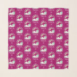 Cute and Funny Unicorn Saying Magical AF Scarf<br><div class="desc">A chiffon scarf with a repeating pattern. Designed with a humourous design. A sleeping uncorn with a fancy mane and tail. Deocrated with a trio of stars. A rainbow arched overhead. A circular wreath made up of clouds, hearts and flowers for additional girly flair. Typography says Magical AF. Humourous and...</div>