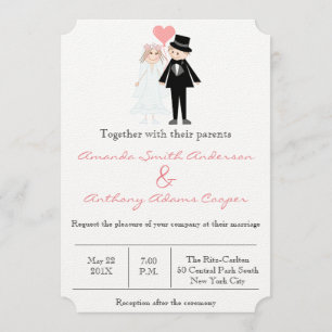 Cute and funny wedding couple invitation