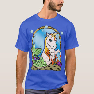 Cute and Funny Whimsical Unicorn Mermaid T-Shirt