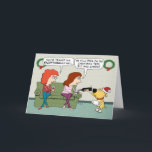 Cute and Funny Wine Serving Dog Christmas Holiday Card<br><div class="desc">It's a Christmas classic! This cute and funny cartoon Christmas card features a dog who has been trained to serve wine, lifting Christmas spirits! With a skill like that, who cares if the pooch pees on the Christmas tree? Thank you for choosing this original design by © Chuck Ingwersen. I’m...</div>