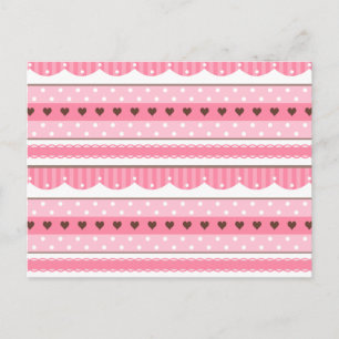 Cute and Girly Light Pink Pattern Design Postcard