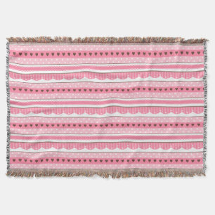 Cute and Girly Light Pink Pattern Design Throw Blanket