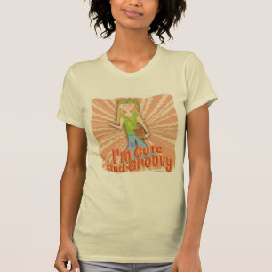 Cute and Groovy Hippie Girl Cartoon Slogan T-Shirt
