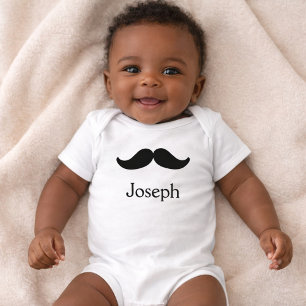 Cute and Handsome Moustache Baby Bodysuit
