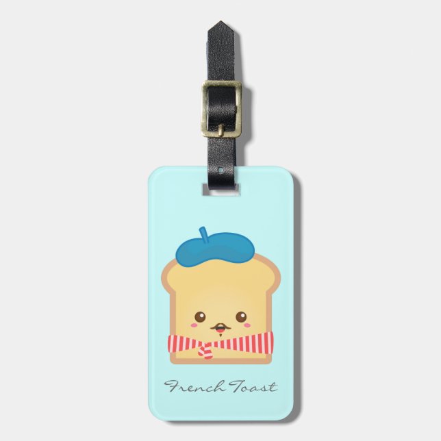 Cute and Happy French toast Luggage Tag (Front Vertical)